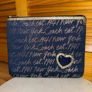 Coach Blue and Gold NYC SIGNATURE COLLECTION IPAD CASE 10.5”